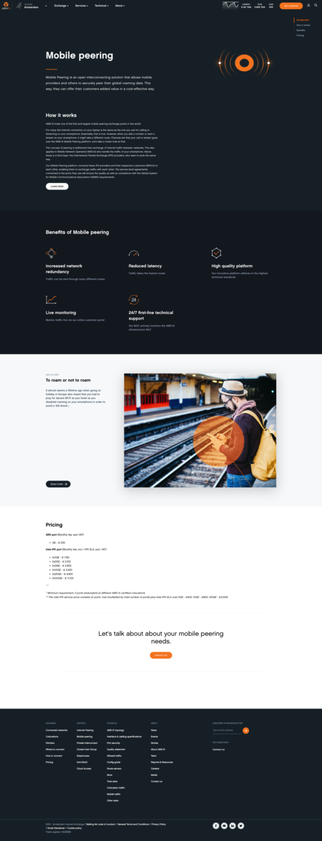 AMS-IX website back