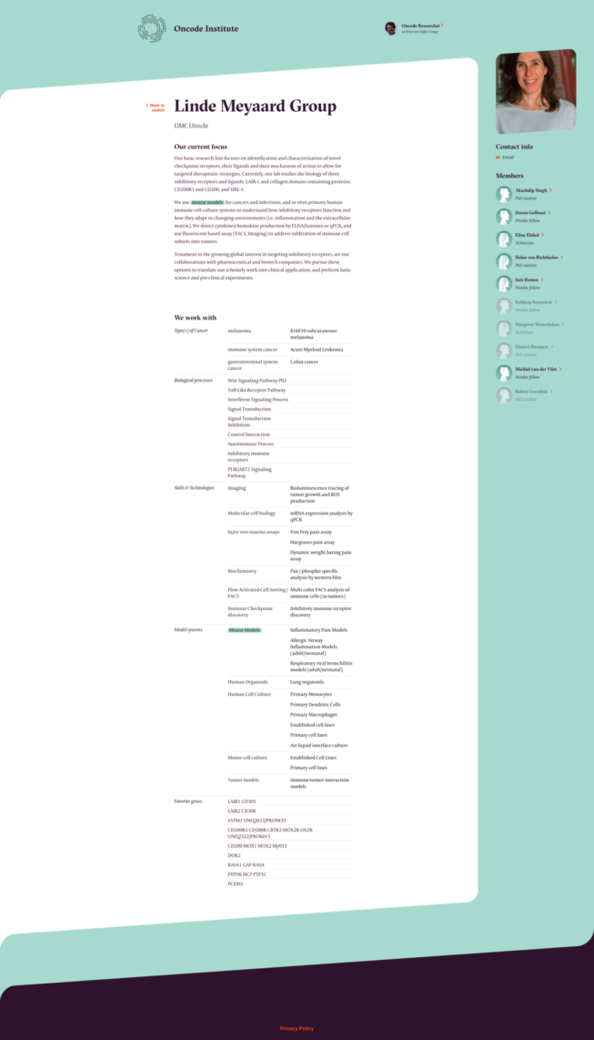 Oncode Community Platform back