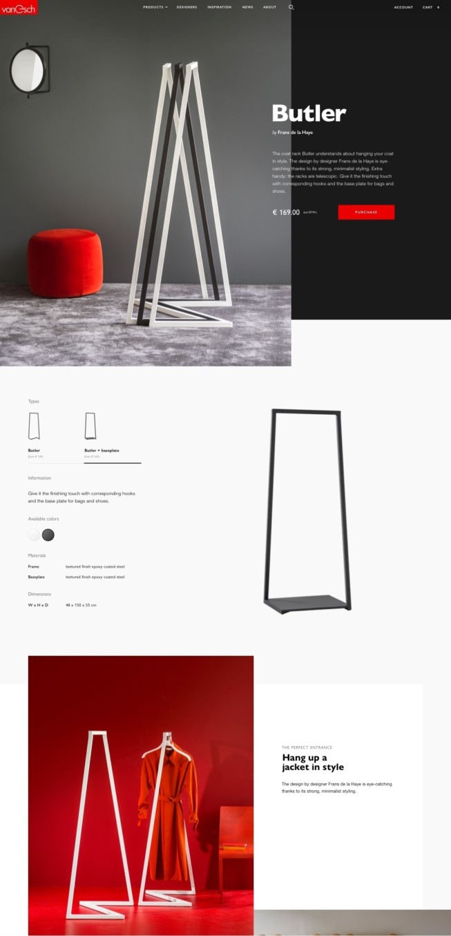 Van Esch - E-commerce website back
