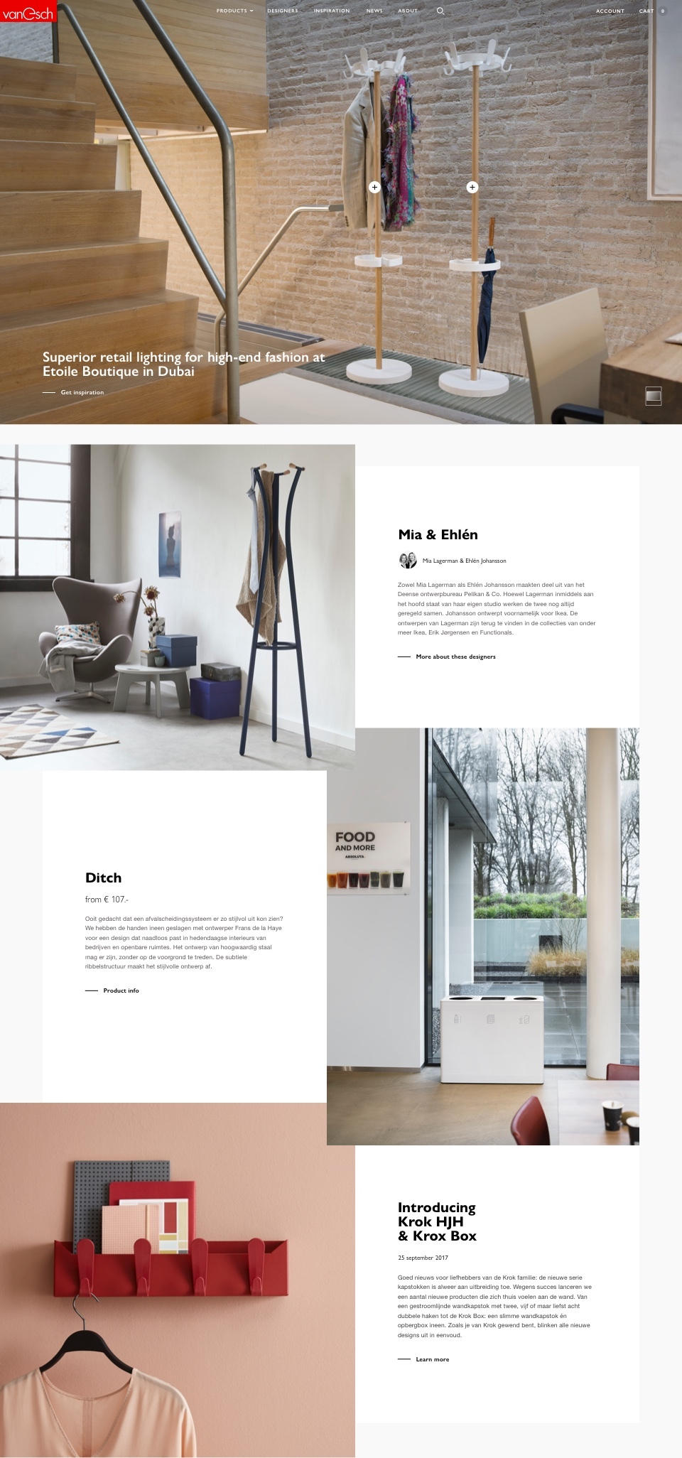 Van Esch - E-commerce website front