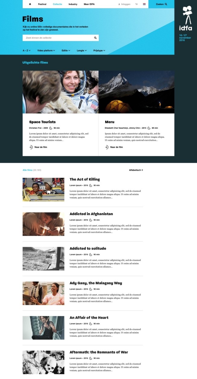 IDFA - Festival website back