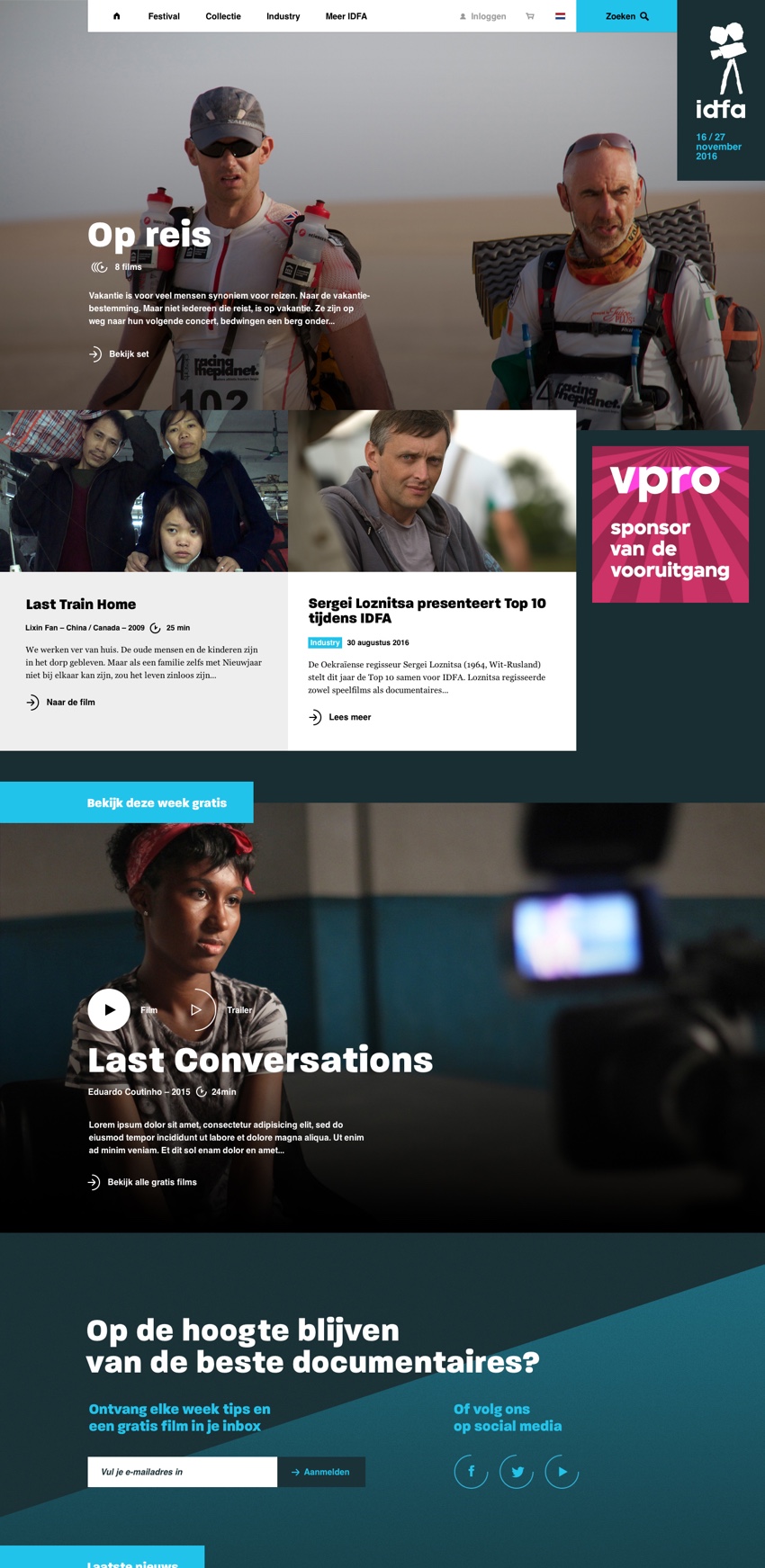 IDFA - Festival website front