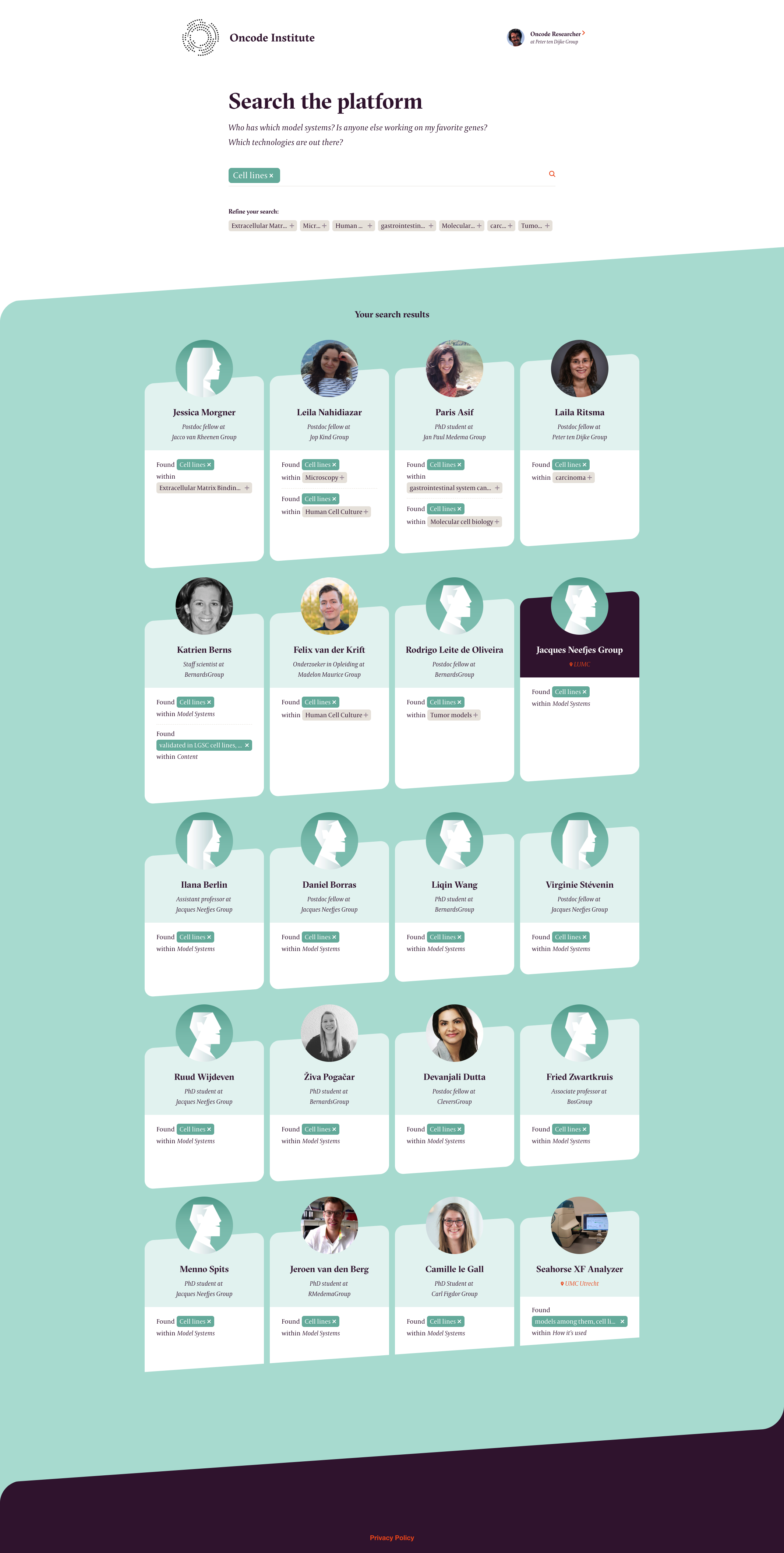 Oncode Community Platform front